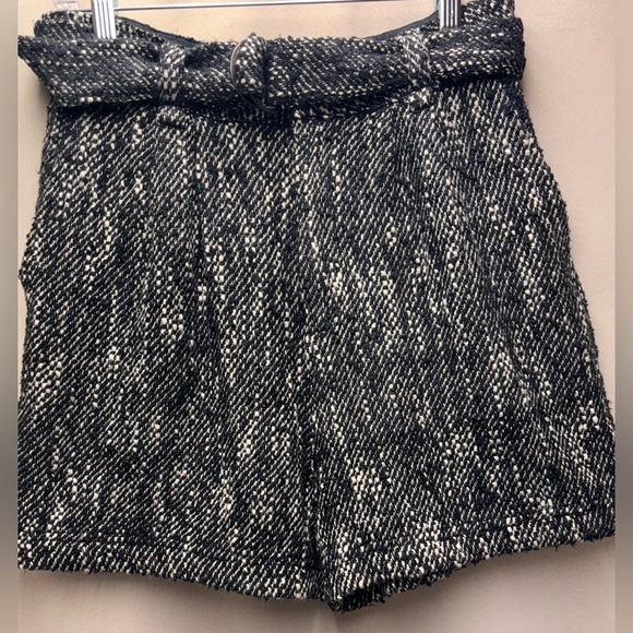 Free People Tallulah Slouch Moto Tweed Black and White Shorts Size 6 - Picture 1 of 7